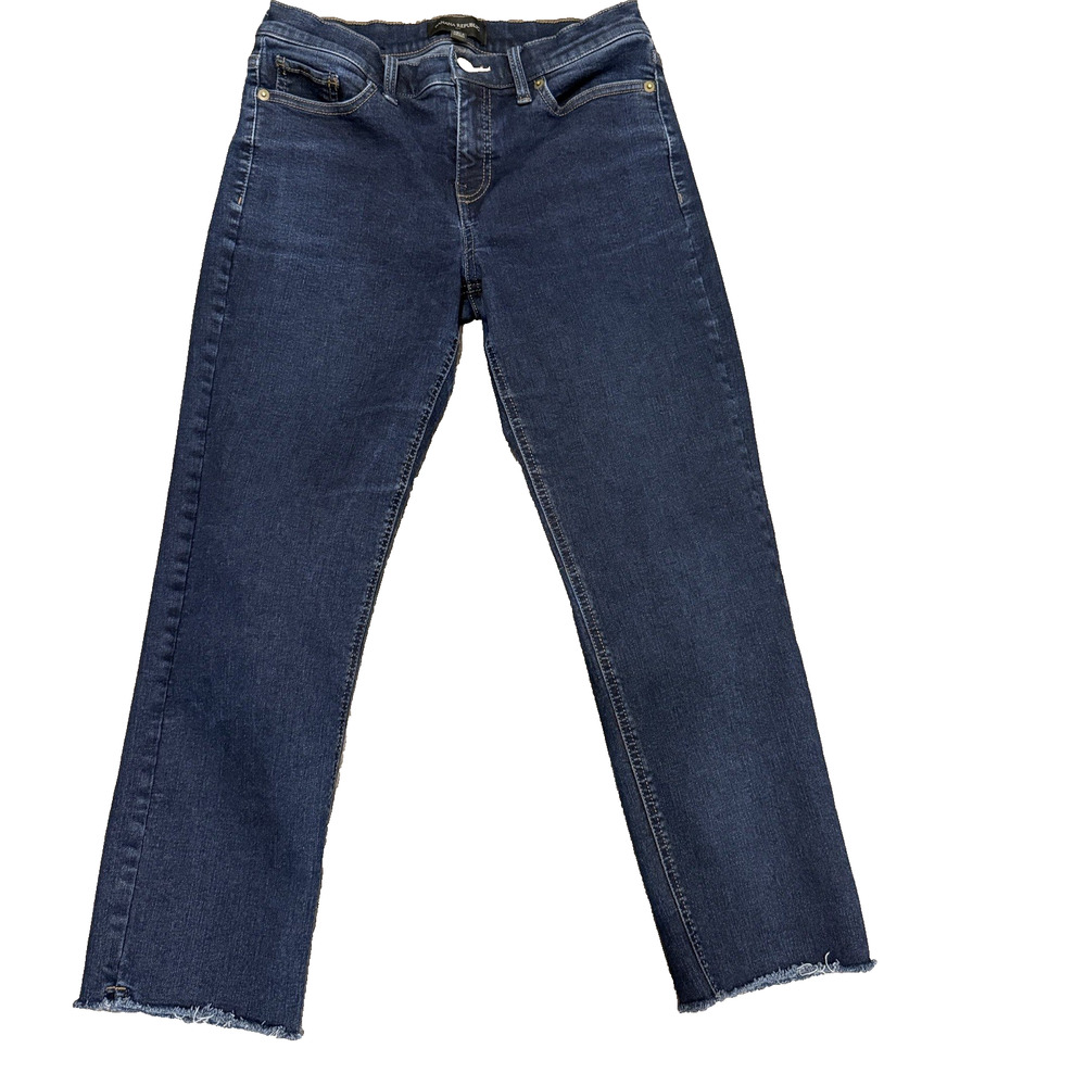 Banana Republic Women’s Cropped Jeans Size 26/2 Stretch Cotton Raw Hem